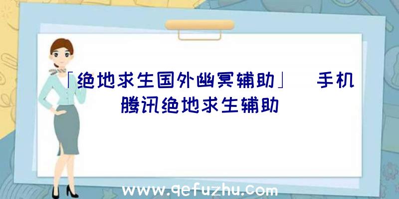 「绝地求生国外幽冥辅助」|手机腾讯绝地求生辅助